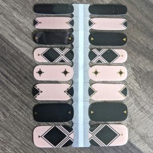 Nail Wraps - Black and Pink Art Deco